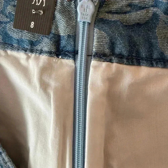 NWT Abercrombie & Fitch Metallic Floral Shimmery Micro Mini Skirt Size 8 - Picture 5 of 11